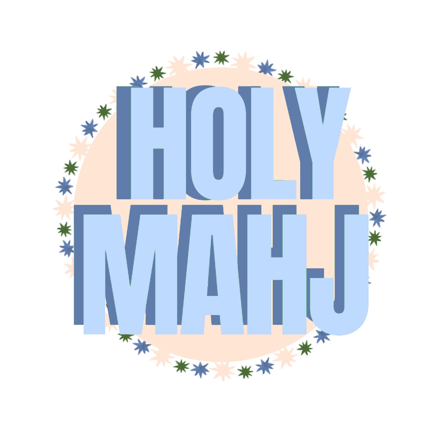 HOLY MAHJ Mahjong Gaming Mat, Bluest Blooms ***RULES EDITION