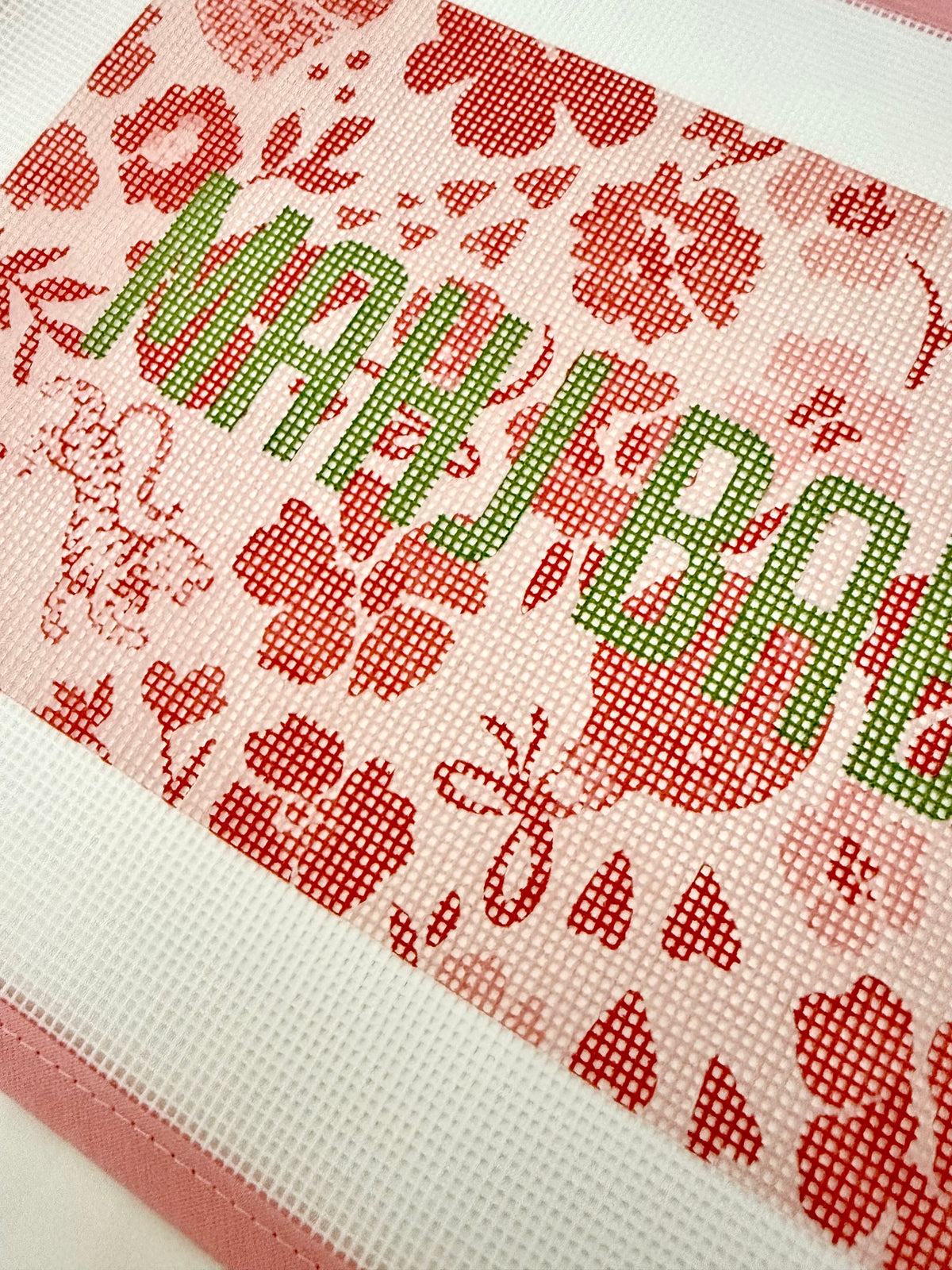Mahj Baby Needlepoint Canvas, Ditsy Christmas, MARASCHINO