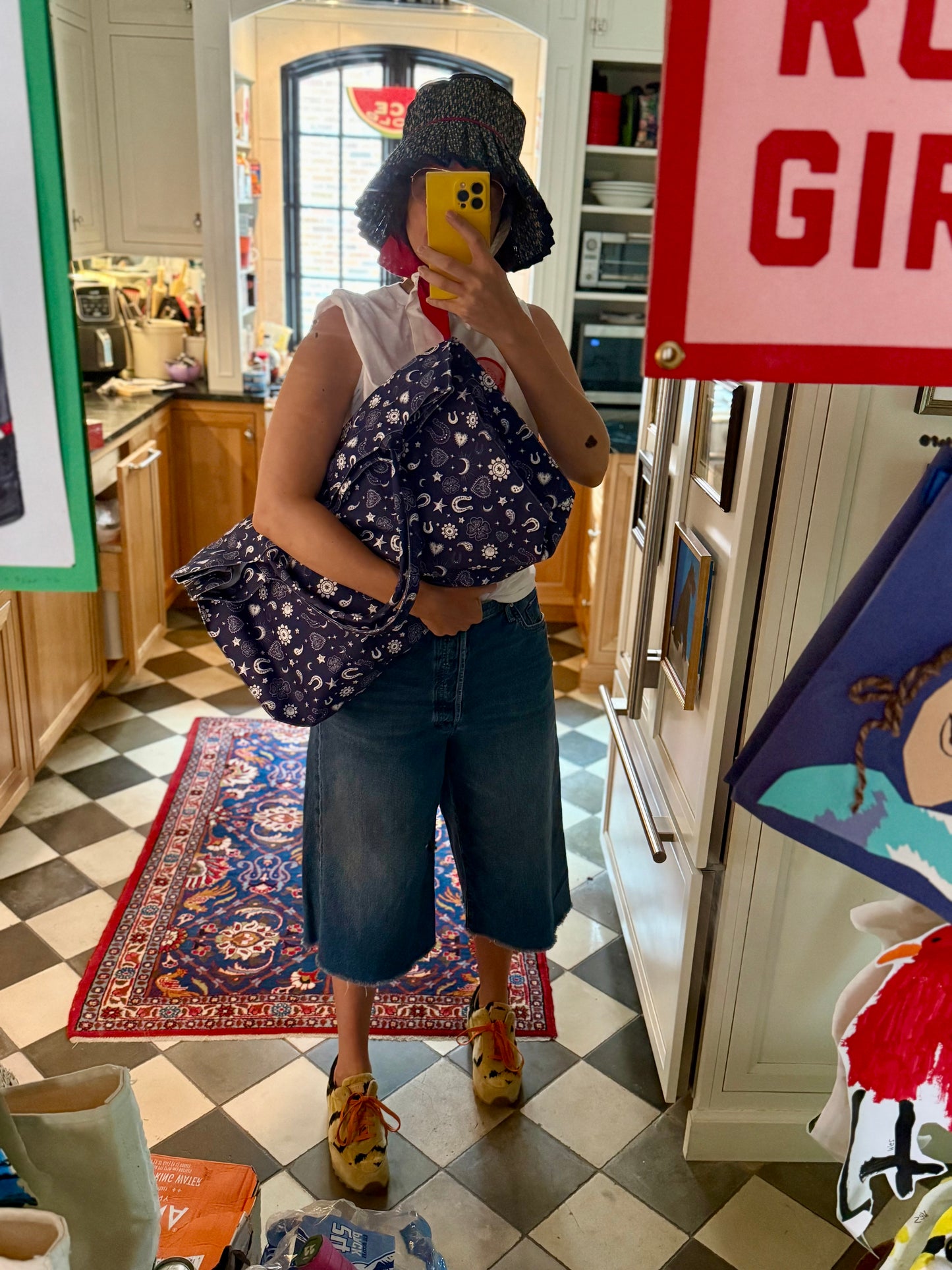 Paige Spearin Jumbo Slouchy Denim Tote, "Manhattan Holiday"