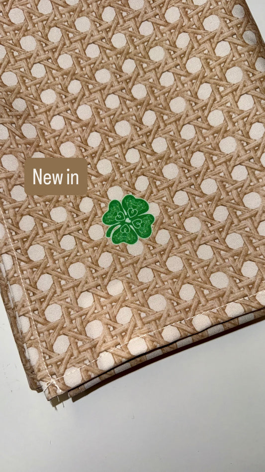 Easy Care Tablecloth, Trompe L'oeil CANNAGE BLONDE