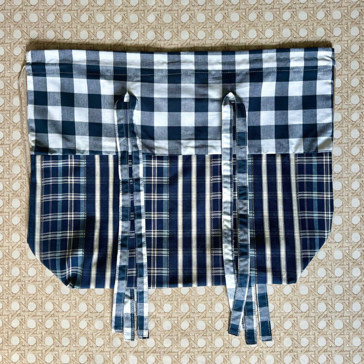 Tie-On Insert, NAVY BLUE GINGHAM