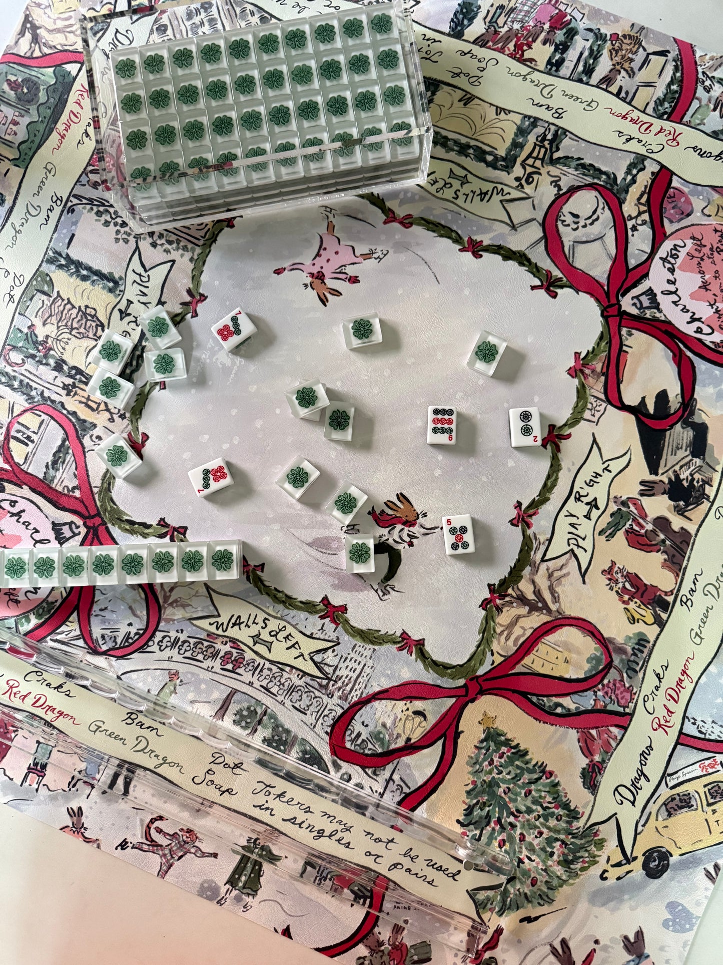 House Clovers: Classic American Mahjong Tile Set with Signature Clover Logo