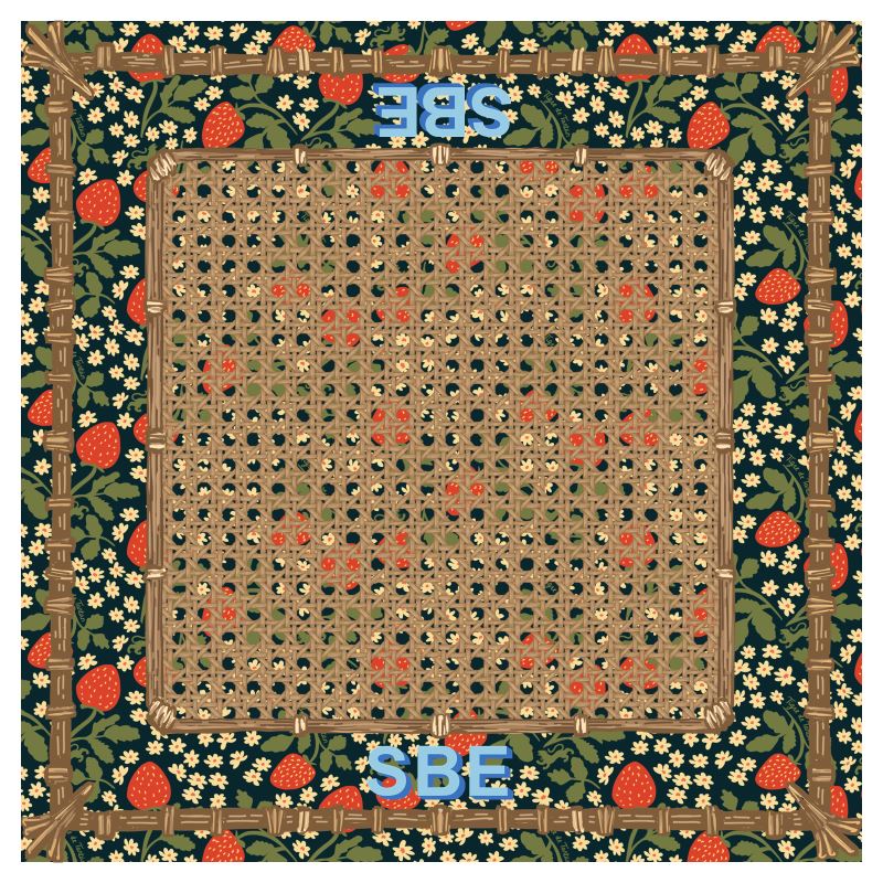 Mahjong Gaming Mat, STRAWBERRY, CHOOSE YOUR MONOGRAM