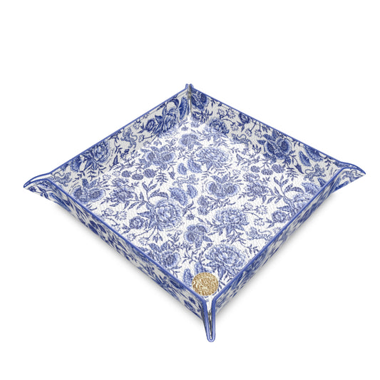 Leather Snap Tray, CHINOISERIE BLEU LARGE