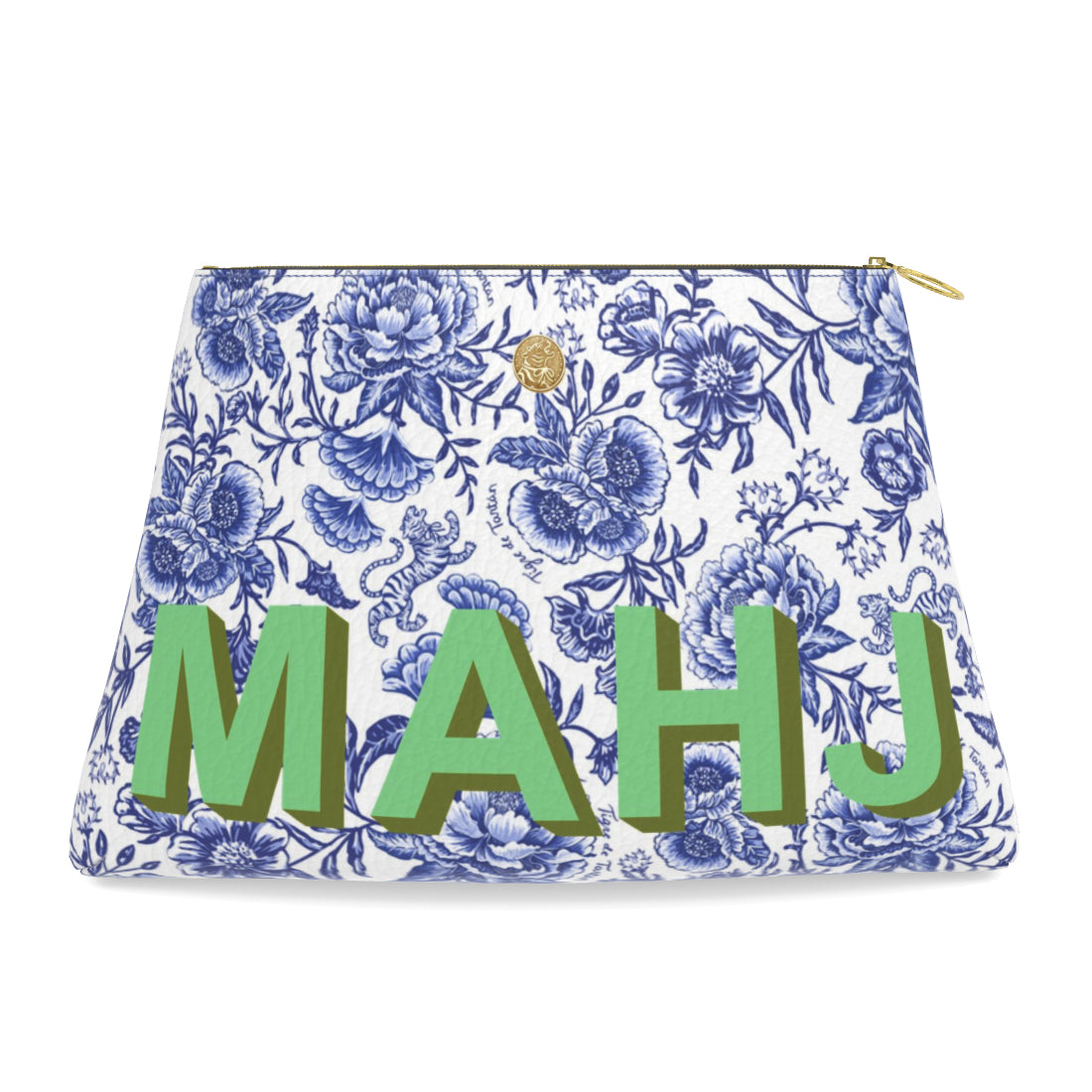 Roomy Leather Mahjong Tile Bag, CHINOISERIE BLEU, MAHJ