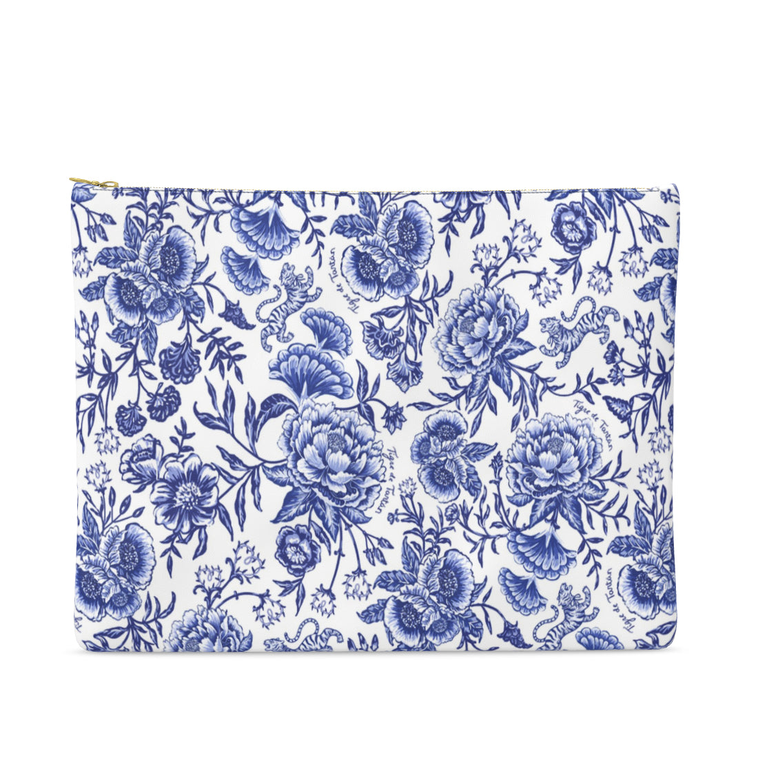 Medium Leather Pouch- CHINOISERIE BLEU