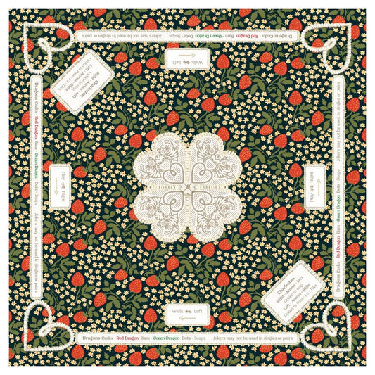 Mahjong Gaming Mat, STRAWBERRY **RULES EDITION**