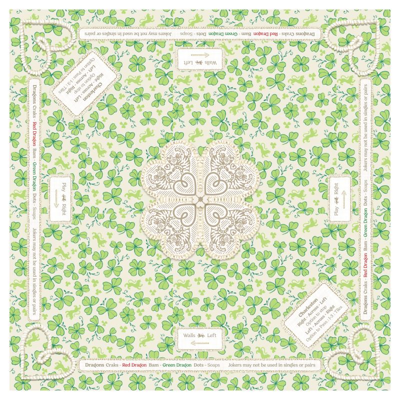 Mahjong Gaming Mat, CLOVERS **RULES EDITION**