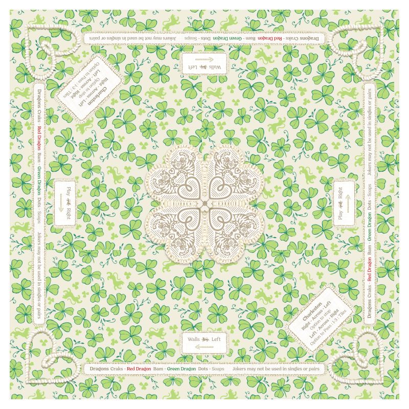 Mahjong Gaming Mat, CLOVER **RULES EDITION**