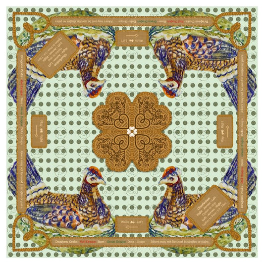 Healing Hens of Texas Mahjong Gaming Mat, STAFFORDSHIRE HEN ***RULES EDITION