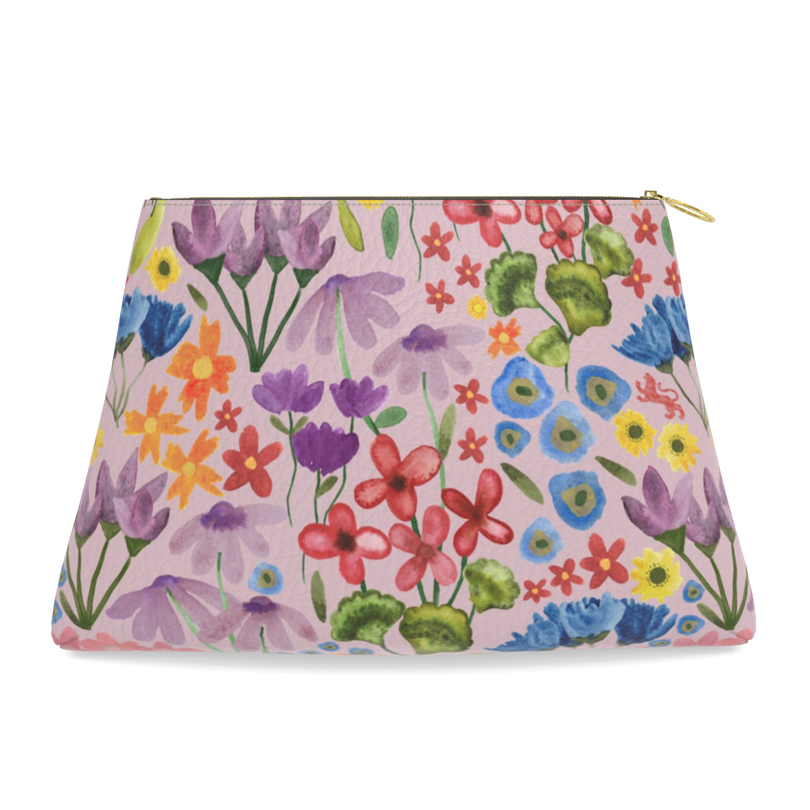 Roomy Leather Clutch, GARDEN PARTY