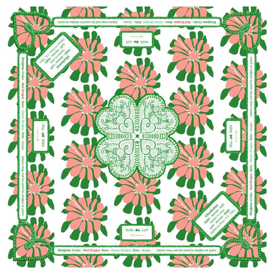 Mahjong Gaming Mat, KATY'S VINTAGE HAWAIIAN DRESS *** RULES EDITION