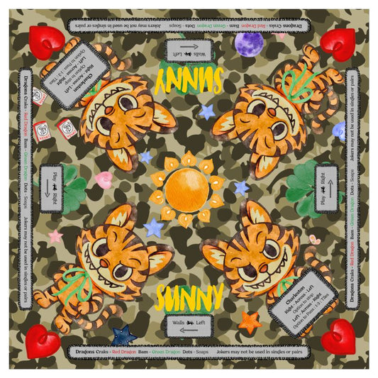 Mahjong Gaming Mat, COLLECTOR'S ITEM w/grafitti monogram
