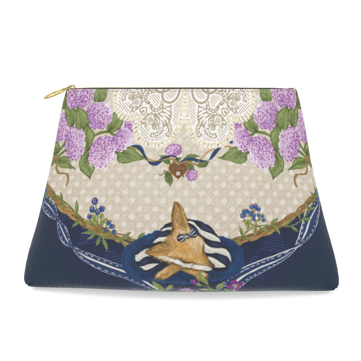 Roomy Leather Clutch- SLOANE STORY, TDT x SOUTHPARK MAHJONG MONOGRAMMED