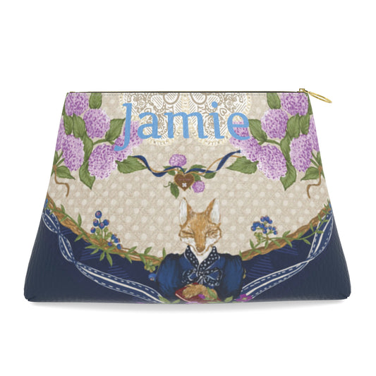 Roomy Leather Clutch- SLOANE STORY, TDT x SOUTHPARK MAHJONG MONOGRAMMED