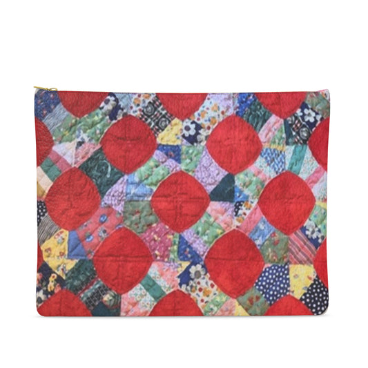 Medium Leather Pouch – Macintosh (Snowball Quilt) Tigre de Tartán x Thrills of the Hunt