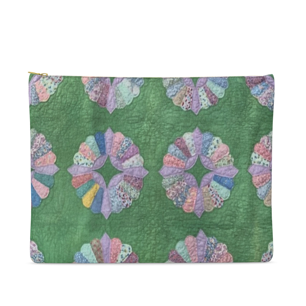 Medium Leather Pouch – Verdant Fan (Grandmother’s Fan) Tigre de Tartán x Thrills of the Hunt