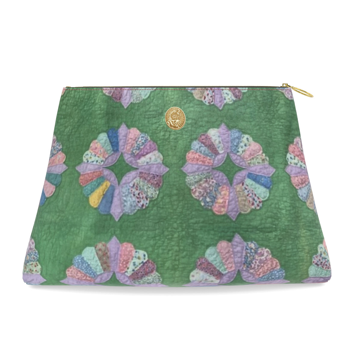 Roomy Leather Clutch – Verdant Fan (Grandmother’s Fan) Tigre de Tartán x Thrills of the Hunt