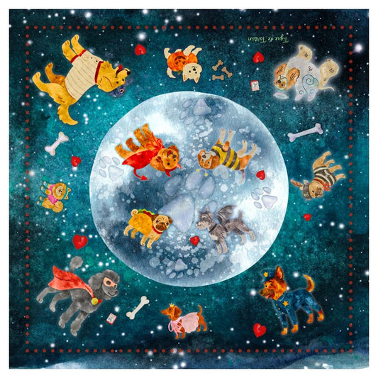 Mahjong Gaming Mat, HALLOWEEN PUPS