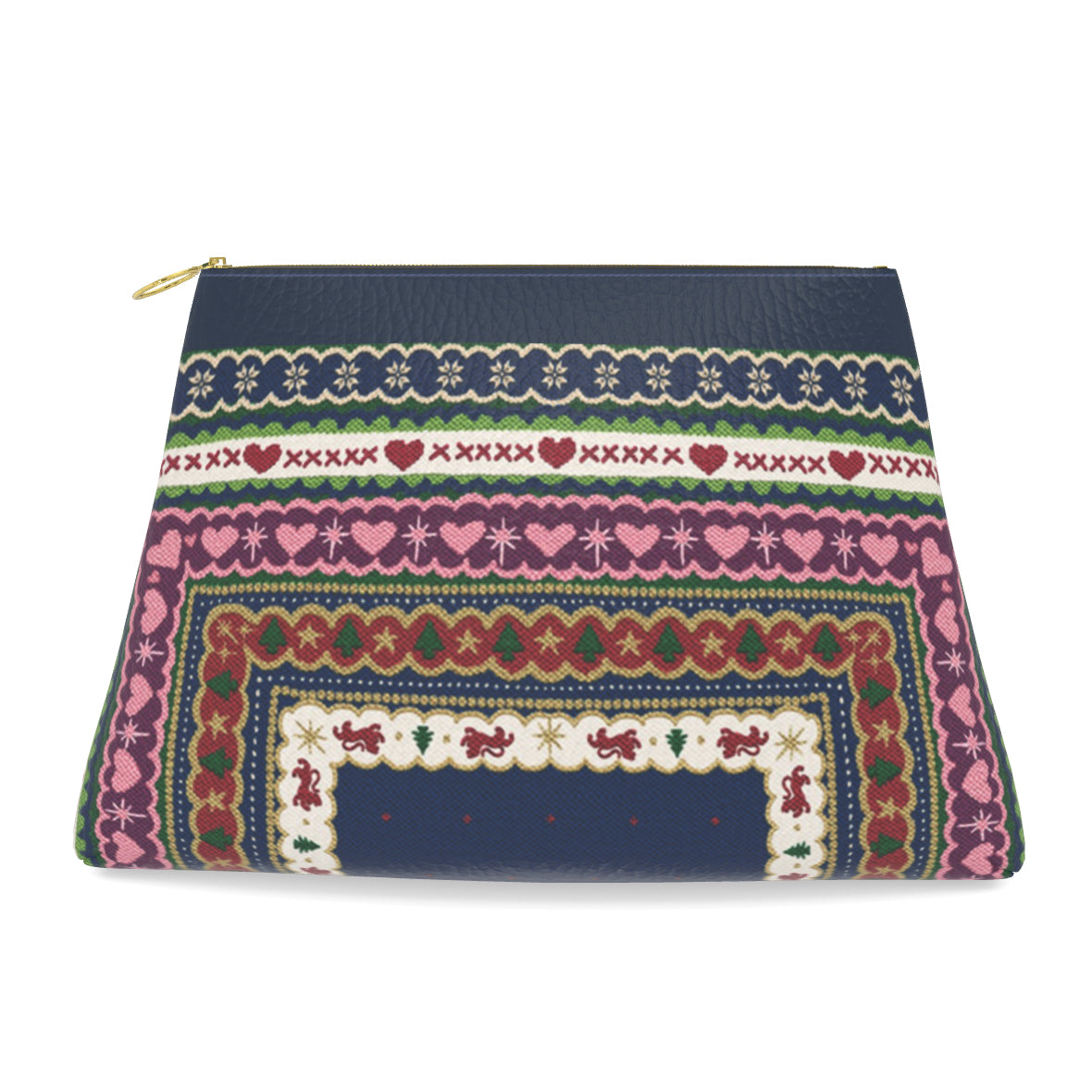 Roomy Leather Tile Bag- FAIR ISLE