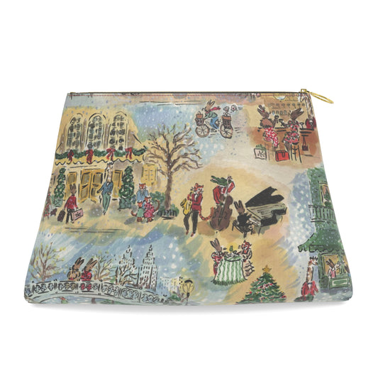 Paige Spearin Roomy Leather Hobby Pouch, "Manhattan Holiday"