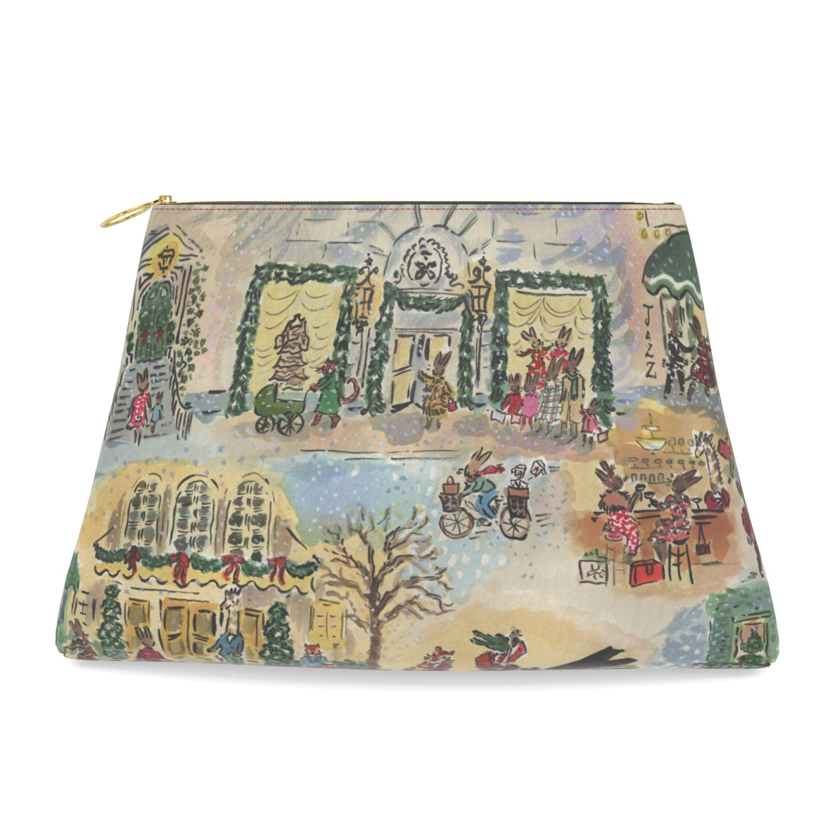 Paige Spearin Roomy Leather Hobby Pouch, "Manhattan Holiday"