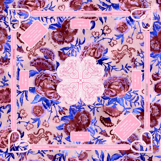 Mahjong Gaming Mat, CHINOISERIE VALENTINE **RULES EDITION**