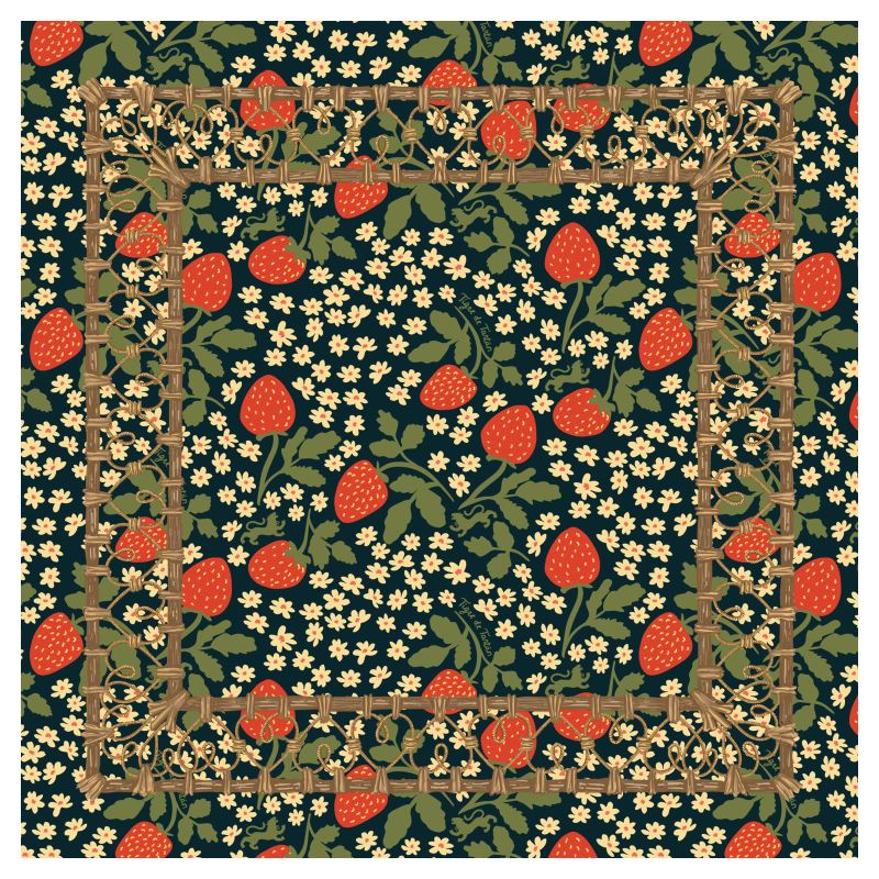 EARLY ACCESS: “Strawberries” Mahjong Mat Printed Needlepoint Canvas