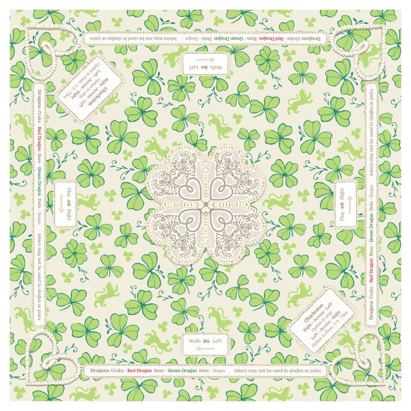 Mahjong Gaming Mat, CLOVERS **RULES EDITION**