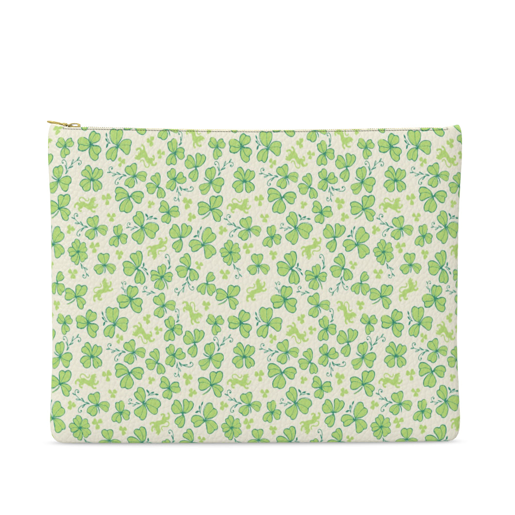 Medium Leather Pouch, CLOVER