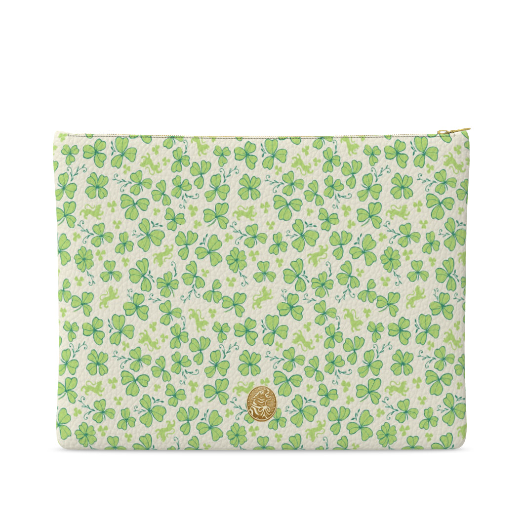 Medium Leather Pouch, CLOVER