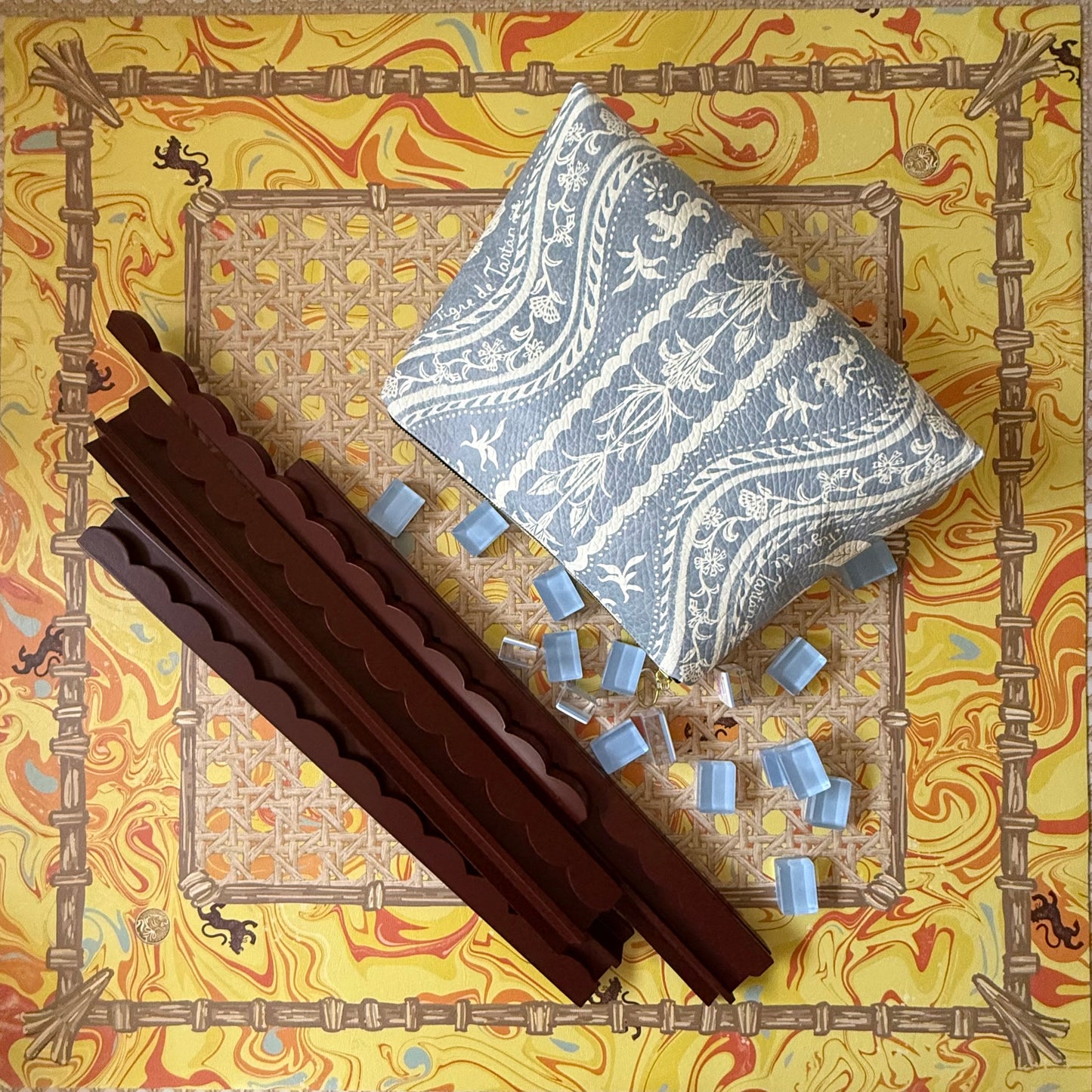 Mahjong Gaming Mat, THANK YOU NOTE, MARIGOLD, ***RULES EDITION