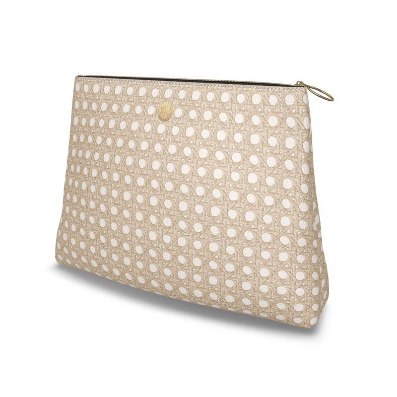 Roomy Leather Clutch- CANNAGE BLONDE