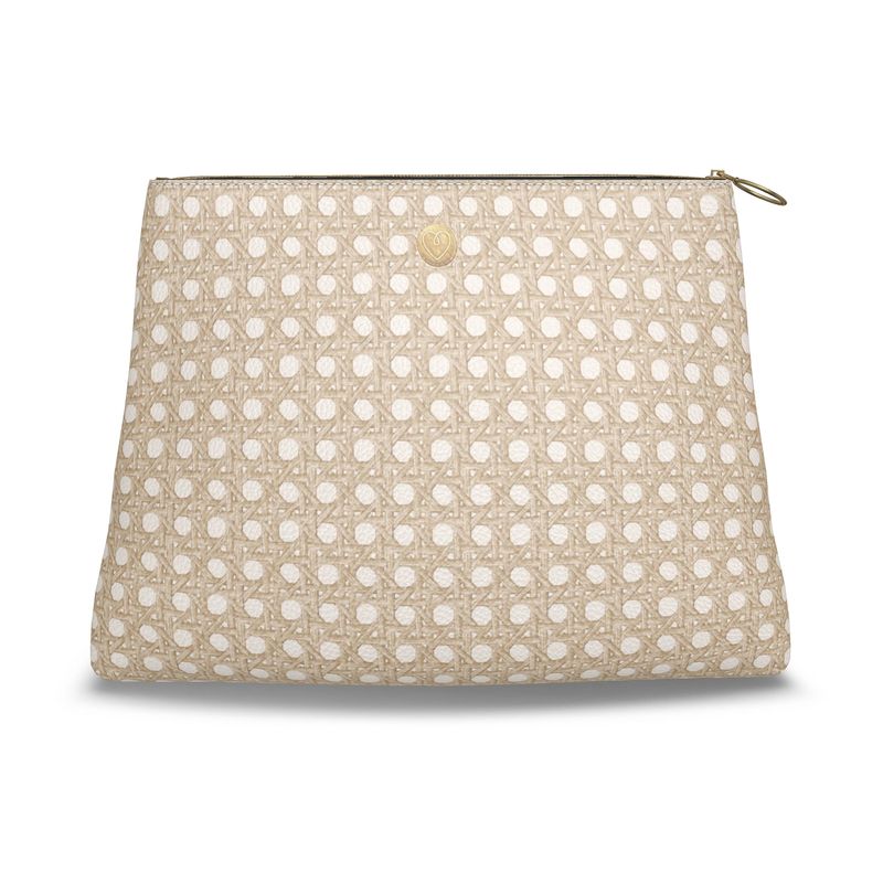 Roomy Leather Clutch- CANNAGE BLONDE