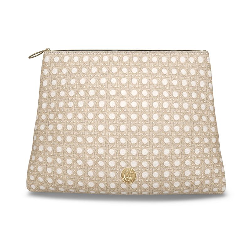 Roomy Leather Clutch- CANNAGE BLONDE