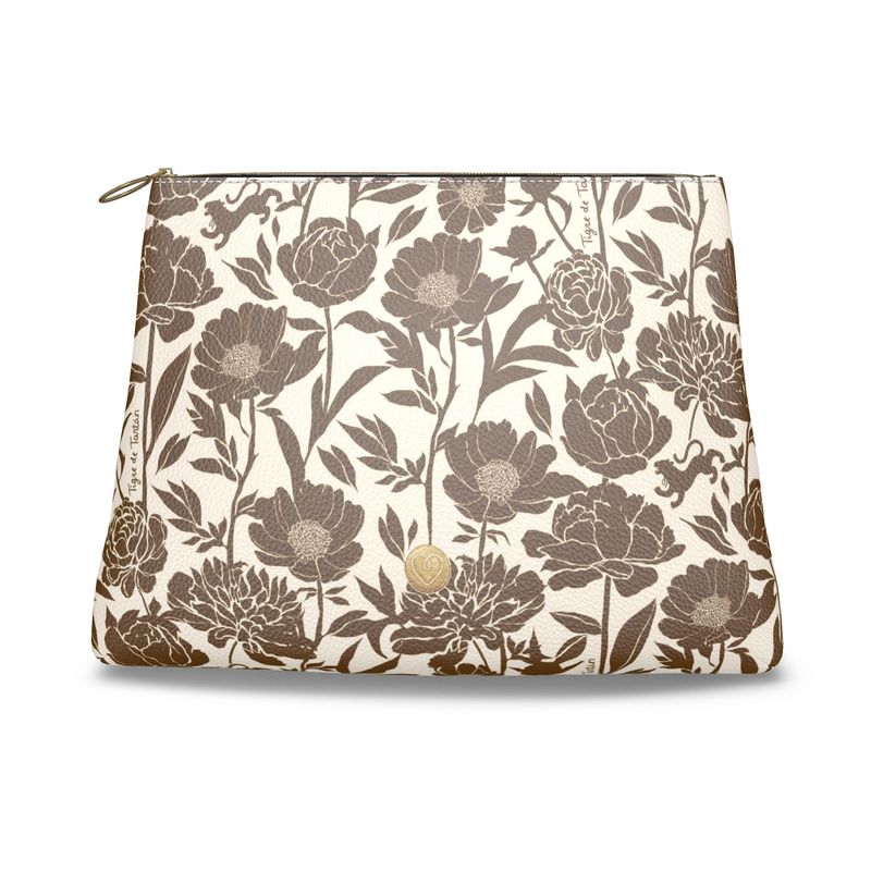 Roomy Leather Mahjong Tile Bag, MAHJ COCONUT PEONY