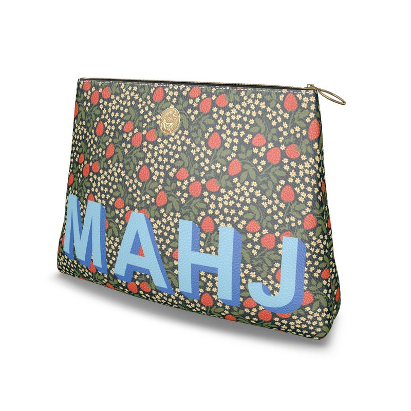 Roomy Leather Mahjong Tile Bag, MAHJ STRAWBERRY