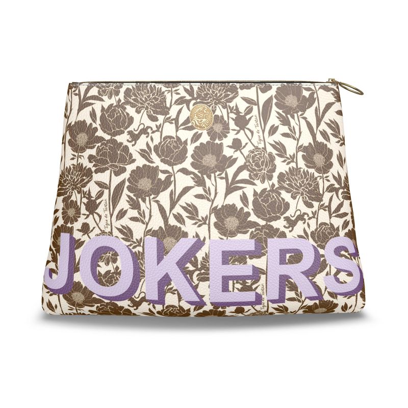 Roomy Leather Mahjong Tile Bag, JOKERS COCONUT PEONY