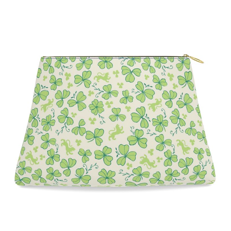Roomy Leather Pouch, CLOVER
