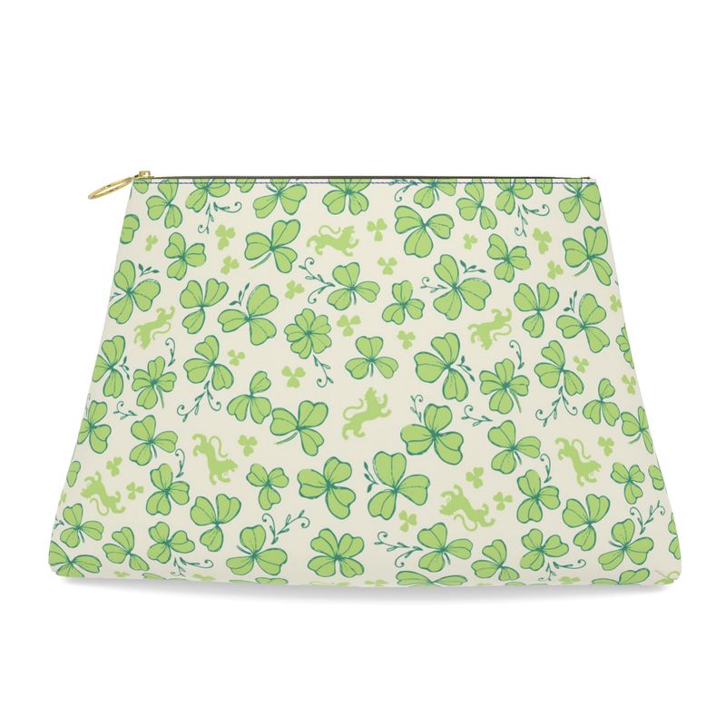 Roomy Leather Pouch, CLOVER