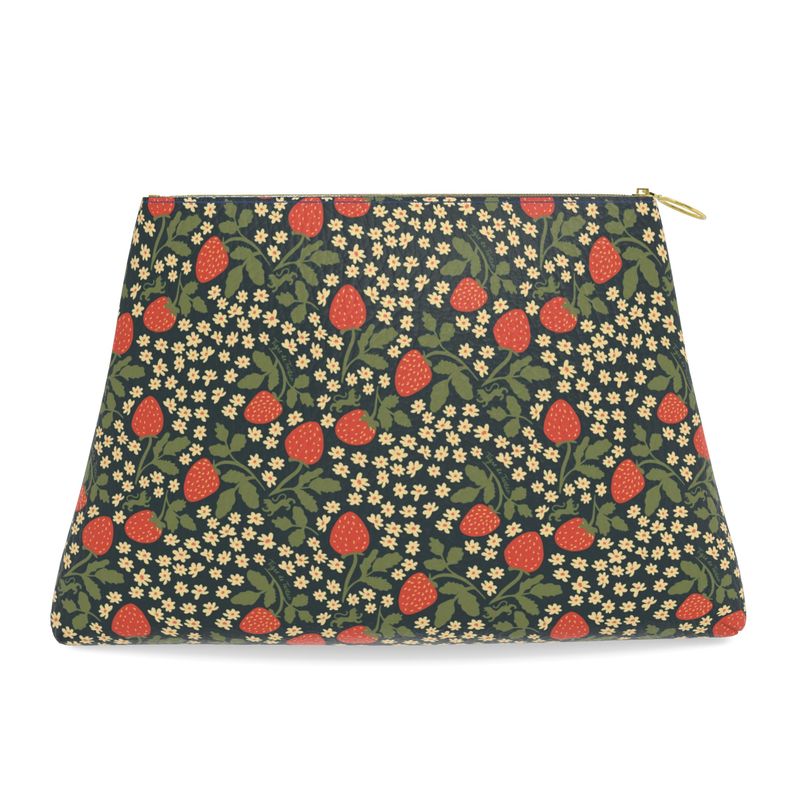 Roomy Leather Pouch, STRAWBERRY