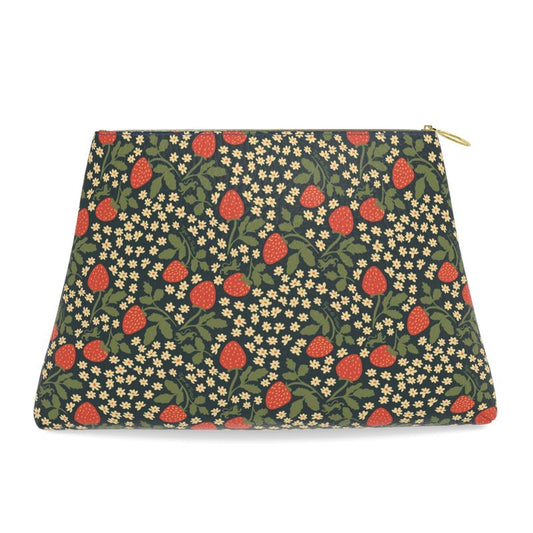Roomy Leather Pouch, STRAWBERRY