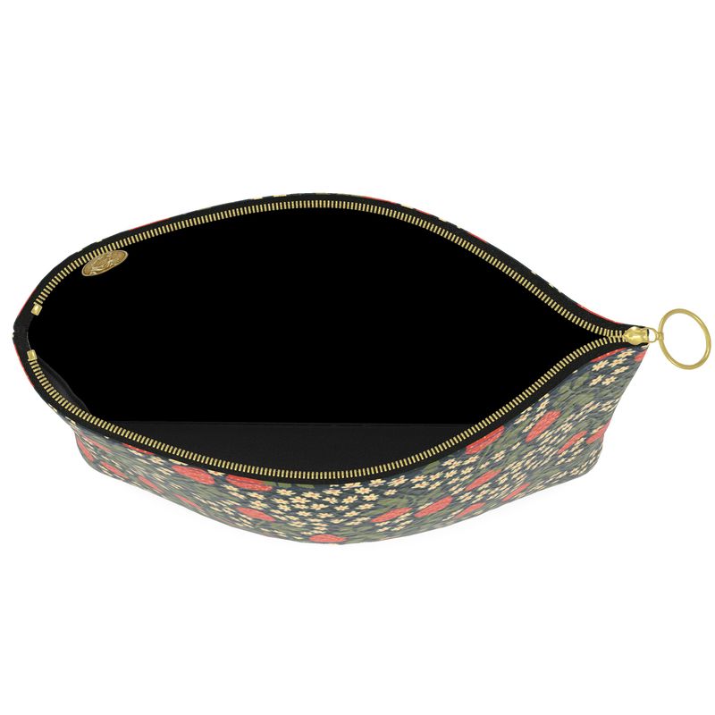 Roomy Leather Pouch, STRAWBERRY
