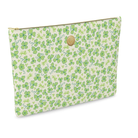 Medium Leather Pouch, CLOVER