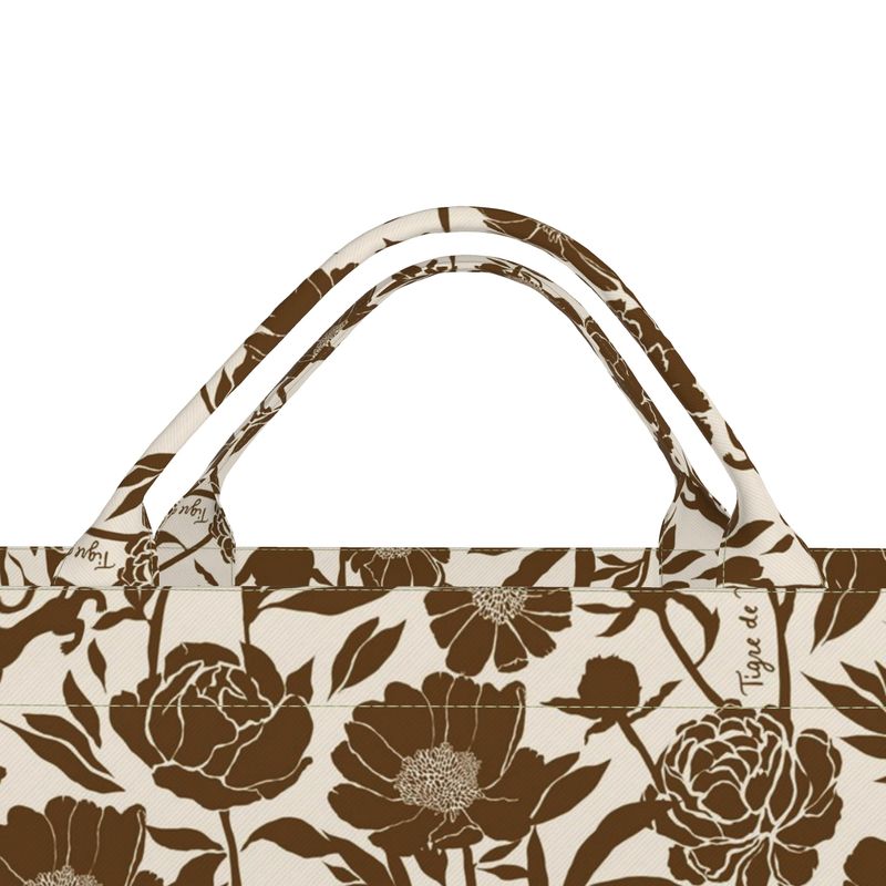 Jumbo Slouchy Denim Tote, COCONUT PEONY