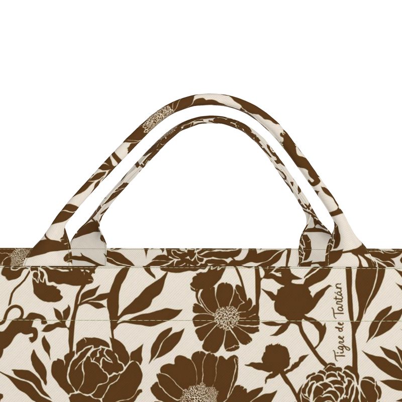 Jumbo Slouchy Denim Tote, MAHJ BABY COCONUT PEONY