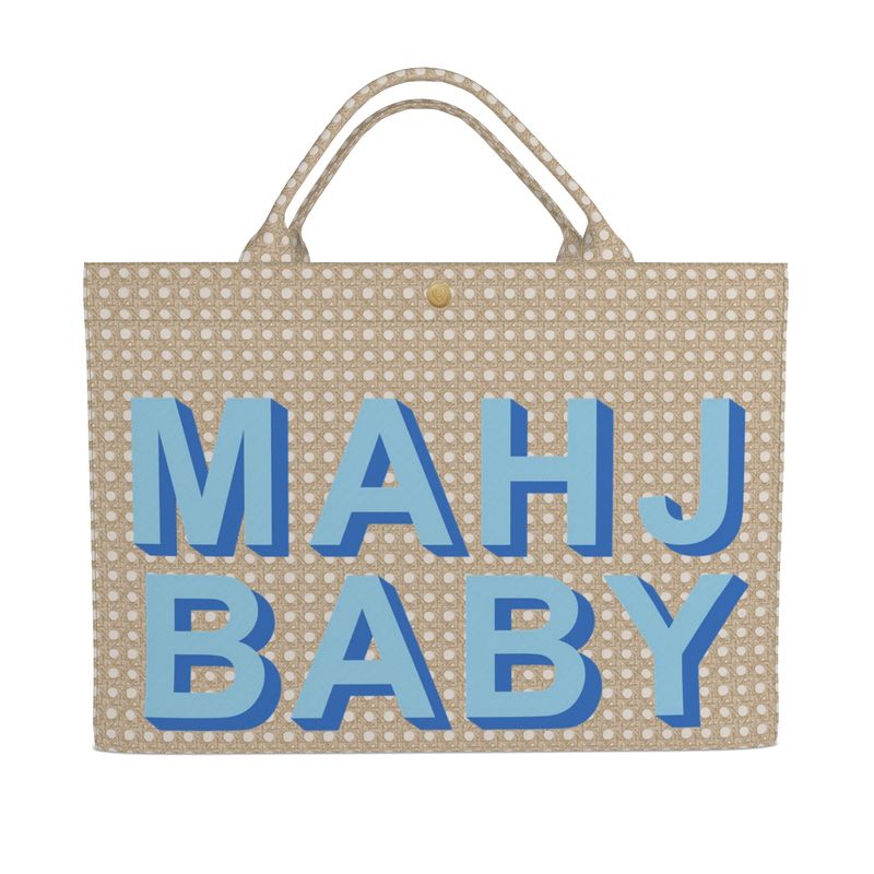 Jumbo Slouchy Denim Tote, MAHJ BABY CANNAGE BLONDE