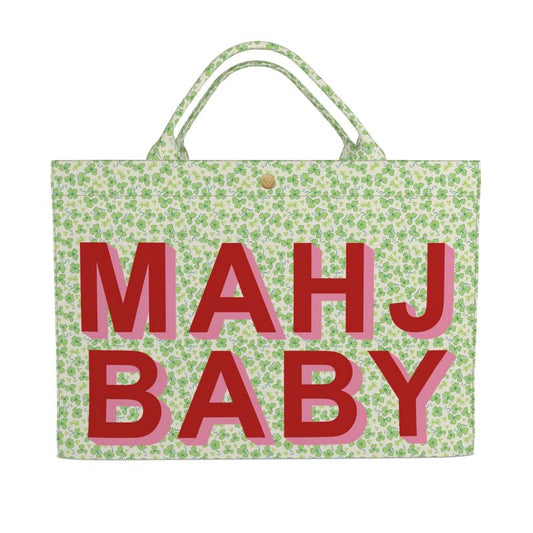 Jumbo Slouchy Denim Tote, MAHJ BABY CLOVER