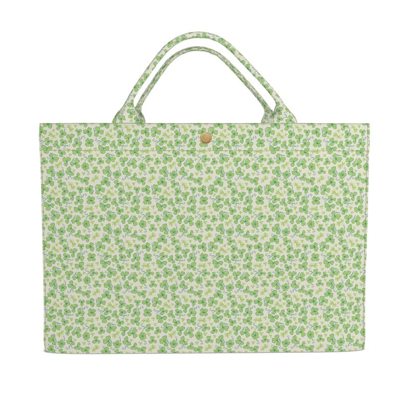 Jumbo Slouchy Denim Tote, CLOVER