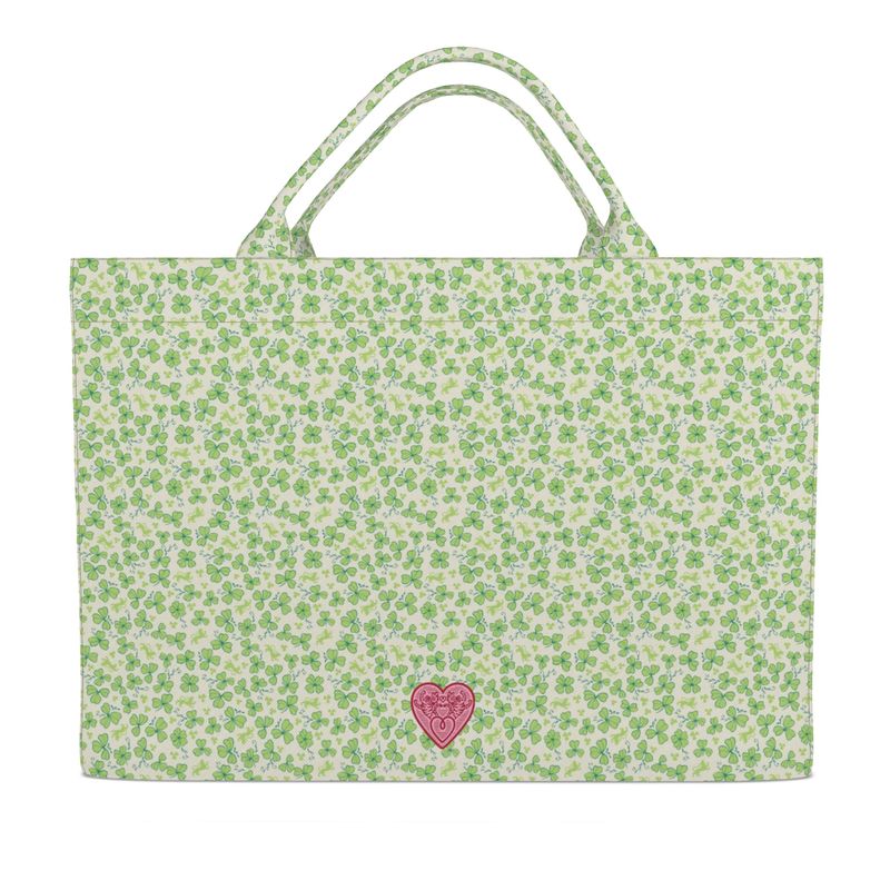 Jumbo Slouchy Denim Tote, CLOVER